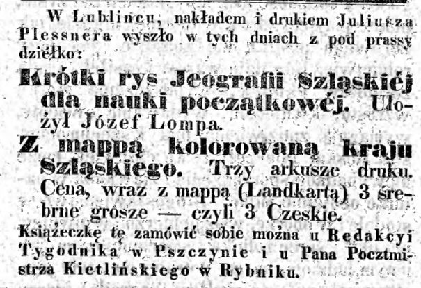 Lompa i jego jeografia Szląska – 1845r.